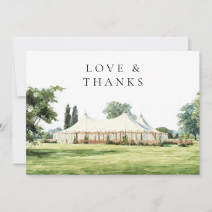 Cartão De Agradecimento Dica de Aquarela Tipi Marquee Jardim Casamento Fot