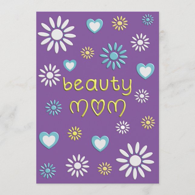 Cartão De Agradecimento DIGITAL greeting card “Beauty Mom” (Frente)
