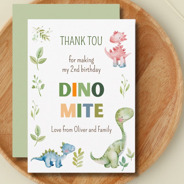 Cartão De Agradecimento Dino-mite aniversário (Criador carregado)