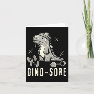 Cartão De Agradecimento Dinossauro Engraçado Academia T-rex Musculação Lev