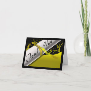 Cartão De Agradecimento Diploma Amarelo e Negro