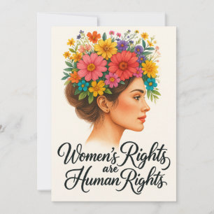 Cartão De Agradecimento Direitos das mulheres são um empoderamento floral 