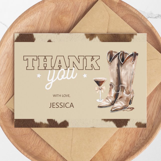 Cartão De Agradecimento Dirty Thirty Country Western Rustic 30th Birthday (Dirty Thirty Country Western Rustic 30th Birthday Thank You Card)