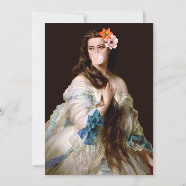 Cartão De Agradecimento Diva de Goma de Bolha com Duas Flores (Frente)