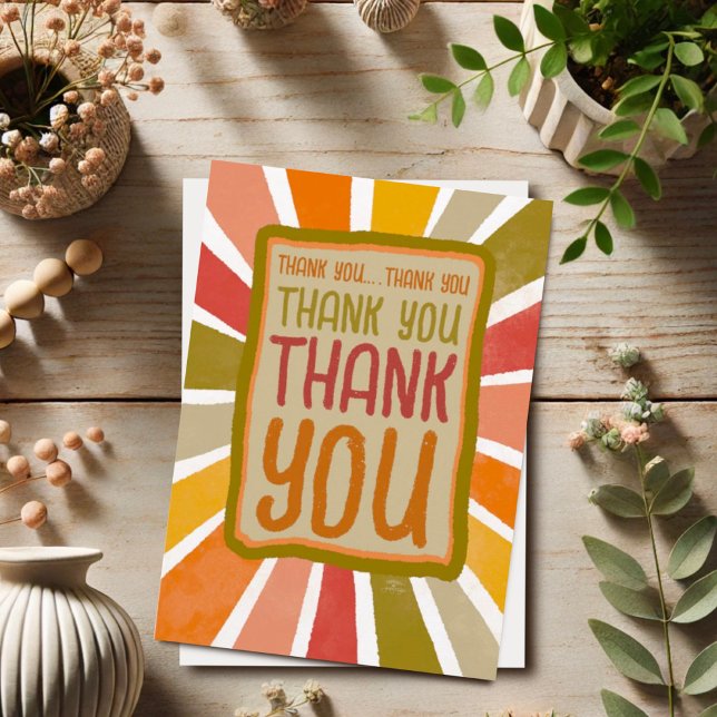 Cartão De Agradecimento Diversão Colorida Alegre Obrigado Simples Amarelo (Criador carregado)