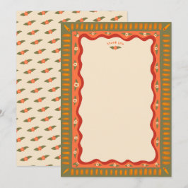 Cartão De Agradecimento Diversão Retro Boho Artesanal CHAVE Bridal Shower