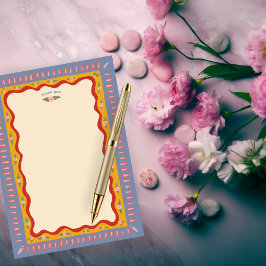 Cartão De Agradecimento Diversão Retro Boho Festa de Noiva Feita à Mão PER