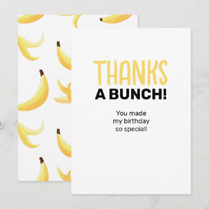 Cartão De Agradecimento Dívidas Favoritas de Festa de Banana Retro Engraça