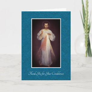 Cartão De Agradecimento Divine Mercy Jesus Catholic Condolence Thank You