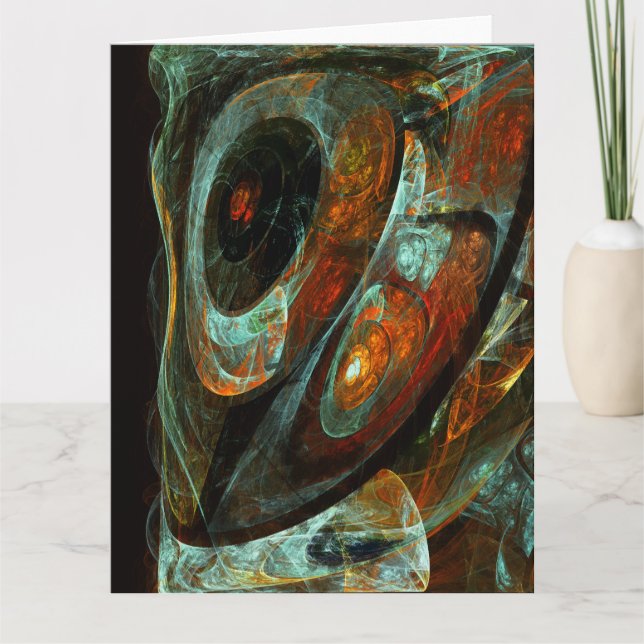 Cartão De Agradecimento Divisão de Abstrato de Tempo (Frente)