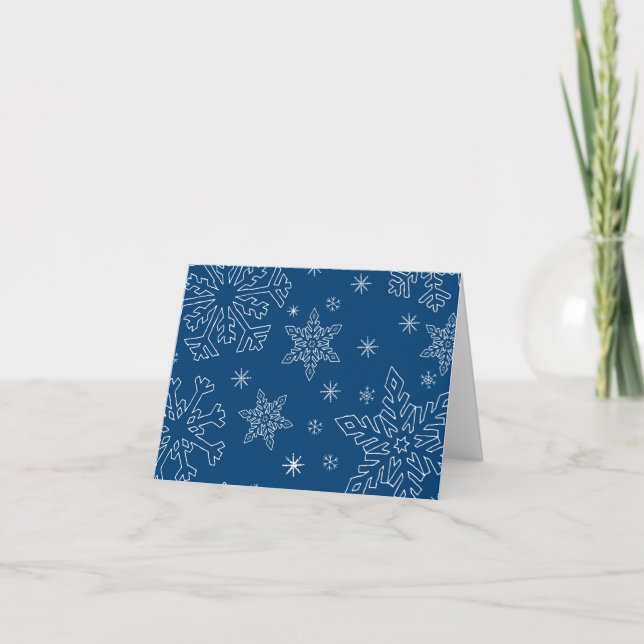 Cartão De Agradecimento Dk Blue Christmas BG Snowflake Clipart Thor (Frente)