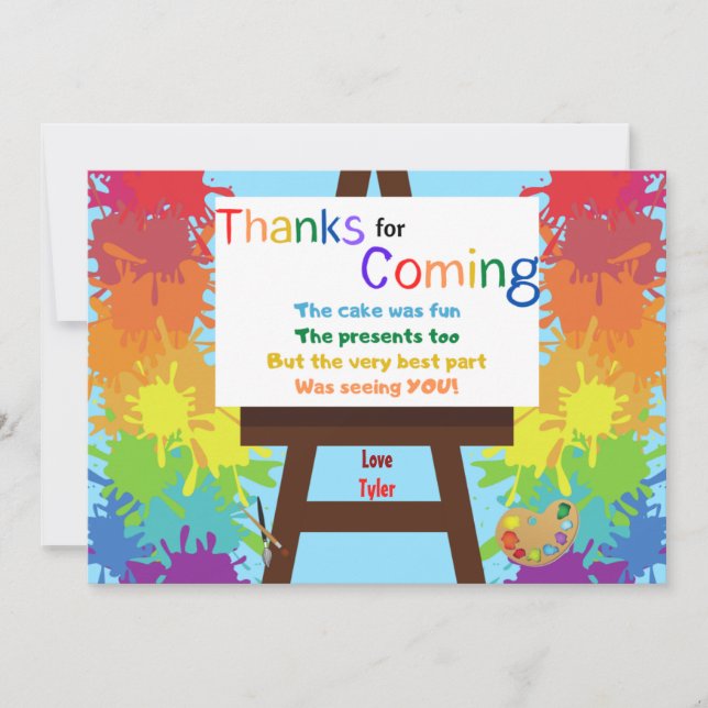 Cartão de Agradecimento do Aniversário do Artista (Frente)