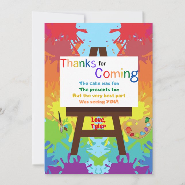 Cartão de agradecimento do artista (Frente)