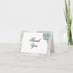 Cartão de Agradecimento do Balão de Ar Quente Oh t