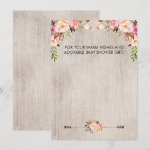 Cartão de agradecimento do chá de bebê Floral Boho