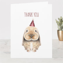 Cartão de Agradecimento do Coelhinho Digital Fofo