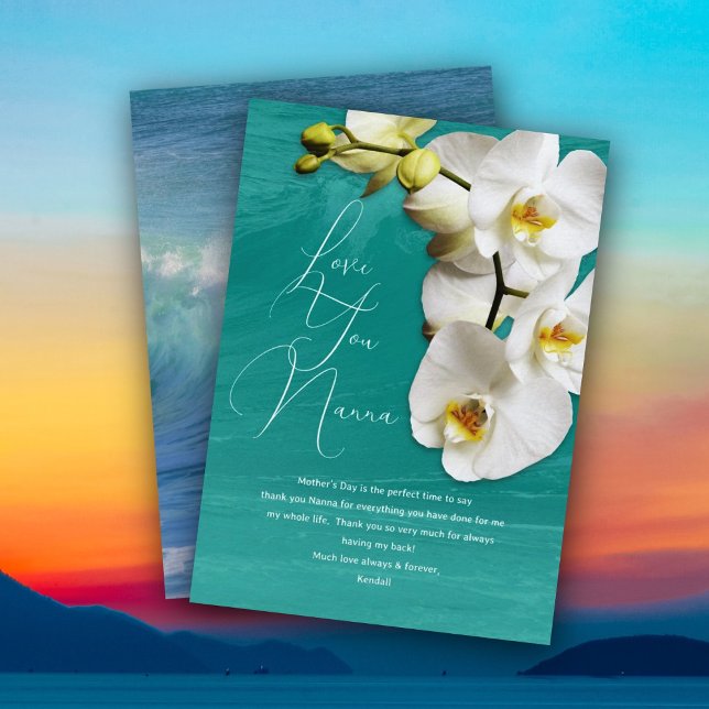 Cartão de agradecimento do dia das mães com orquíd (Criador carregado)