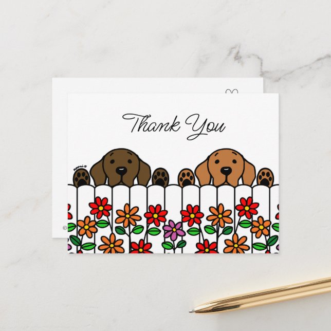 Cartão de agradecimento do Duo Labrador Observando (Frente/Verso In Situ)