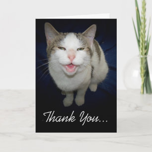 Cartão de Agradecimento do Gato Sorridente
