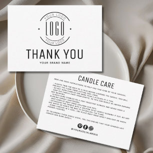 cartão de agradecimento do logotipo de uma empresa