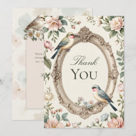 Cartão de Agradecimento do LoveBird Floral para Fe