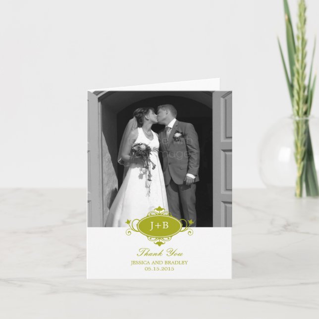 Cartão de Agradecimento do Monograma Real (Frente)