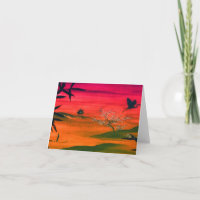 CARTÃO DE AGRADECIMENTO DO PÔR DO SOL DA ARTE JAPO