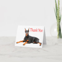 Doberman Pinscher Puppy Dog Red Thank You - Blank