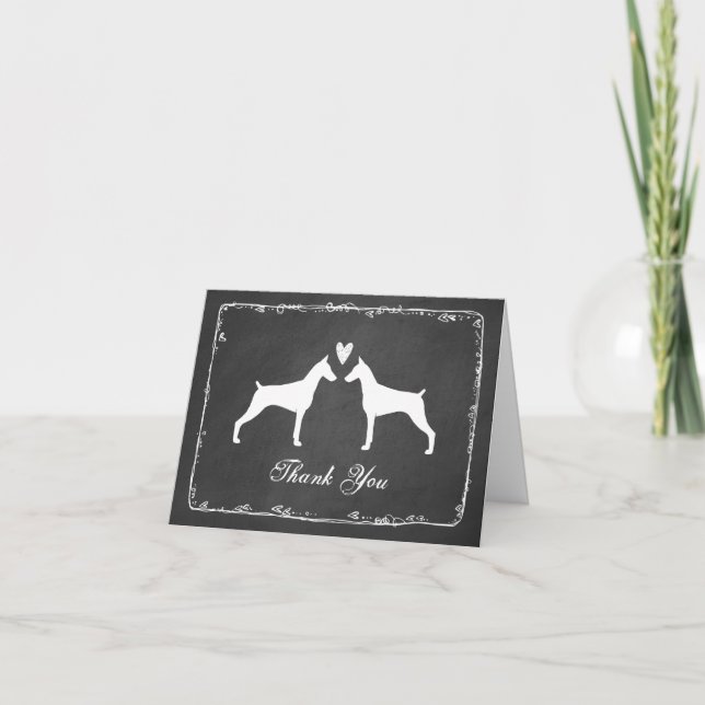Cartão De Agradecimento Doberman Pinschers Wedding Thank You Card (Frente)