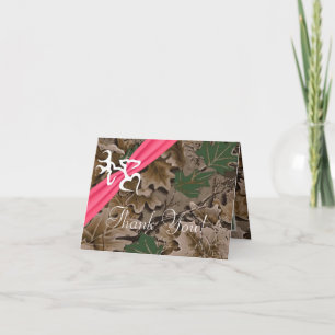 Cartão de Agradecimento Dobrado Camuflagem Rosa Br