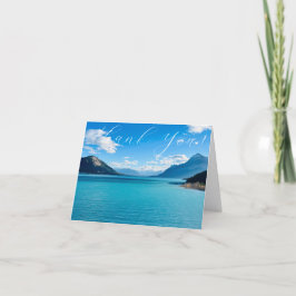 Cartão de agradecimento dobrado com foto do lago B