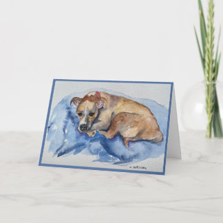 Cartão de Agradecimento dobrado com pintura aquare