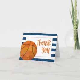 Cartão de agradecimento dobrado de basquete