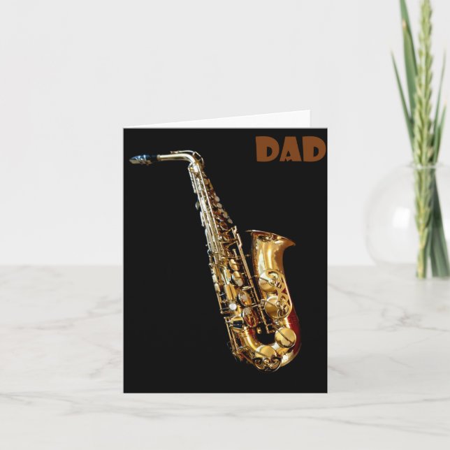 Cartão de Agradecimento Dobrado de Saxofone (Frente)