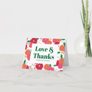 Cartão de Agradecimento Dobrado para Casamento Bol