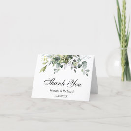 Cartão de Agradecimento Dobrável Aquarela Eucalipt