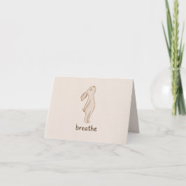 Cartão de agradecimento dobrável Breathe Bunny