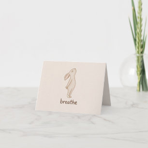 Cartão de agradecimento dobrável Breathe Bunny