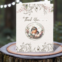 Cartão de Agradecimento Dobrável com Aquarela de P