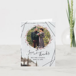 Cartão de agradecimento dobrável Floresta e Corvo