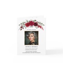 Cartão de Agradecimento Dobrável Funeral com Rosas