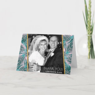 Cartão de Agradecimento Dobravel Palma Rosa 5x7