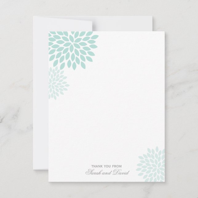 Cartão De Agradecimento Doce Casamento Dahlias Obrigado (Frente)