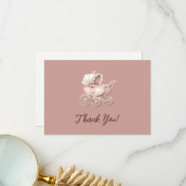 Cartão De Agradecimento Doce Chá de fraldas Princesa Personalizado