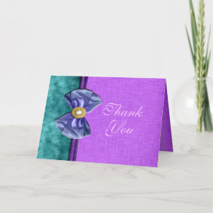Cartão De Agradecimento "doce dezesseis" roxo azul turquesa aniversário de