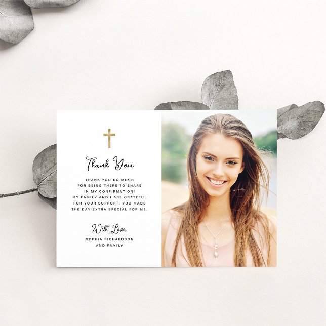 Cartão De Agradecimento Doce e Simples | Confirmação de Foto (Criador carregado)