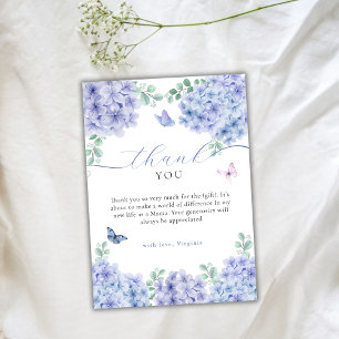 Cartão De Agradecimento Doce Hydrangea Floral Chá de fraldas