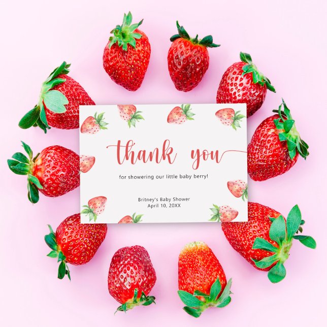 Cartão De Agradecimento Doce morango - obrigado (Criador carregado)