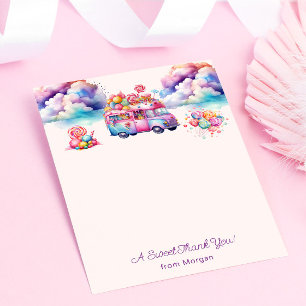 Cartão De Agradecimento Doce Orçamento CandyLane Aniversário Infantil Ades