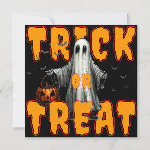 Cartão De Agradecimento doce ou travessura halloween assustador fantasma a